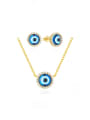 thumb 925 Sterling Silver Cubic Zirconia Minimalist Evil Eye Earring and Necklace Set 0