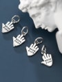 thumb 925 Sterling Silver Hand message Charm 1