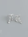 thumb 925 Sterling Silver Bowknot Minimalist Drop Earring 0