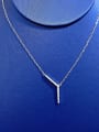 thumb 925 Sterling Silver Cubic Zirconia Geometric Dainty Lariat Necklace 2