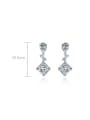 thumb 925 Sterling Silver High Carbon Diamond Geometric Luxury Drop Earring 2