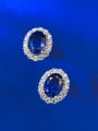 thumb 925 Sterling Silver Synthetic Crystal Blue Geometric Luxury Stud Earring 2