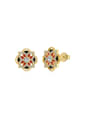 thumb 925 Sterling Silver Enamel Flower Dainty Stud Earring 0