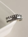thumb 925 Sterling Silver Cubic Zirconia White Geometric Vintage Stackable Ring 1