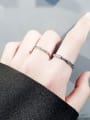 thumb 925 Sterling Silver Irregular Minimalist Couple Ring 1