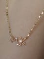 thumb 925 Sterling Silver Rhinestone Flower Dainty Necklace 0
