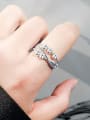 thumb 925 Sterling Silver Bead Geometric Minimalist Stackable Ring 1