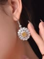 thumb 925 Sterling Silver High Carbon Diamond Geometric Luxury Cluster Earring 1