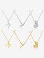 thumb 925 Sterling Silver Cubic Zirconia Irregular Minimalist Necklace 0