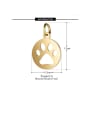 thumb Stainless steel Hollow dog paw polished small pendant with ring 2