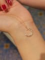 thumb 925 Sterling Silver Rhinestone Moon Dainty Necklace 1