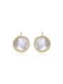 thumb 925 Sterling Silver Shell Round Minimalist Stud Earring 0