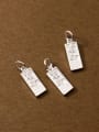 thumb S925 silver distressed vintage printed square plaque pendant 1