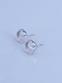 thumb 925 Sterling Silver 18K White Gold Plated Round Earring Setting Stone size: 8*8mm 2