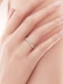 thumb 925 Sterling Silver Cubic Zirconia Round Dainty Band Ring 1
