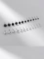 thumb 925 Sterling Silver Cubic Zirconia Round Minimalist Stud Earring 1