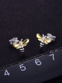 thumb 925 Sterling Silver cute bee color separation Dainty Stud Earring 2