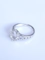thumb 925 Sterling Silver 18K White Gold Plated Geometric Ring Setting Stone size: 8*10mm 1