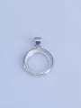 thumb 925 Sterling Silver Round Pendant Setting Stone size: 12*12mm 0
