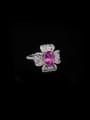 thumb 925 Sterling Silver Cubic Zirconia Flower Luxury Cocktail Ring 0
