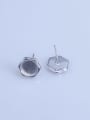 thumb 925 Sterling Silver 18K White Gold Plated Round Earring Setting Stone size: 7*7mm 2