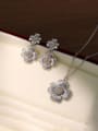 thumb 925 Sterling Silver Minimalist Flower  Earring and Necklace Set 1