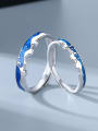 thumb 925 Sterling Silver Enamel Irregular Cute Couple Ring 3