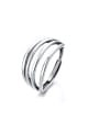 thumb 925 Sterling Silver Geometric Vintage Irregular Multi-layer  Stackable Ring 0