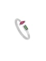 thumb 925 Sterling Silver Cubic Zirconia Geometric Minimalist Band Ring 2