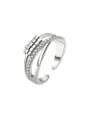 thumb 925 Sterling Silver Cubic Zirconia Geometric Dainty  Can Be Rotated  Stackable Ring 1