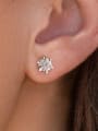 thumb 925 Sterling Silver Moissanite Geometric Dainty Stud Earring 1