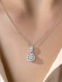 thumb 925 Sterling Silver Moissanite Geometric Dainty Necklace 1