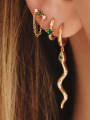 thumb 925 Sterling Silver Cubic Zirconia Snake Vintage Drop Earring 1