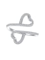 thumb 925 Sterling Silver Cubic Zirconia Heart Minimalist Stackable Ring 2