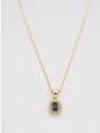thumb 925 Sterling Silver Sapphire Blue Oval Dainty Necklace 1