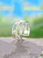 thumb 925 Sterling Silver Small fresh and more chrysanthemum natural fresh design Dainty Band Ring 0