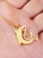 thumb Stainless steel Minimalist   Dolphin  Pendant Necklace 2