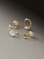 thumb 925 Sterling Silver Cubic Zirconia Geometric Minimalist Huggie Earring 1