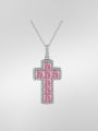 thumb 925 Sterling Silver Cubic Zirconia Cross Luxury Necklace 0