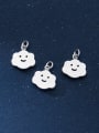 thumb S925 Silver Electroplating Brushed Smiley Cloud Pendant 1