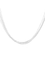 thumb 925 Sterling Silver Minimalist Multi Line  Strand Necklace 0