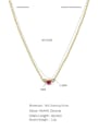 thumb 925 Sterling Silver Cubic Zirconia Red Geometric Dainty Necklace 2