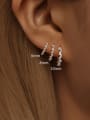 thumb 925 Sterling Silver Wave  Geometric Dainty Huggie Earring 1