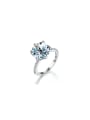 thumb 925 Sterling Silver Moissanite Flower Dainty Engagement Ring 2