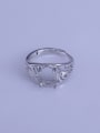 thumb 925 Sterling Silver 18K White Gold Plated Geometric Ring Setting Stone size: 8*10mm 0