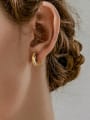thumb 925 Sterling Silver Geometric Minimalist Huggie Earring 1