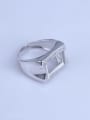 thumb 925 Sterling Silver 18K White Gold Plated Geometric Ring Setting Stone size: 9*14mm 2