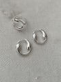 thumb 925 Sterling Silver Geometric Vintage Huggie Earring 0