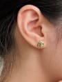 thumb 925 Sterling Silver Rhinestone Pentagram Minimalist Stud Earring 1