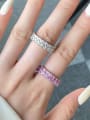 thumb 925 Sterling Silver 5A Cubic Zirconia Geometric Luxury Band Ring 2